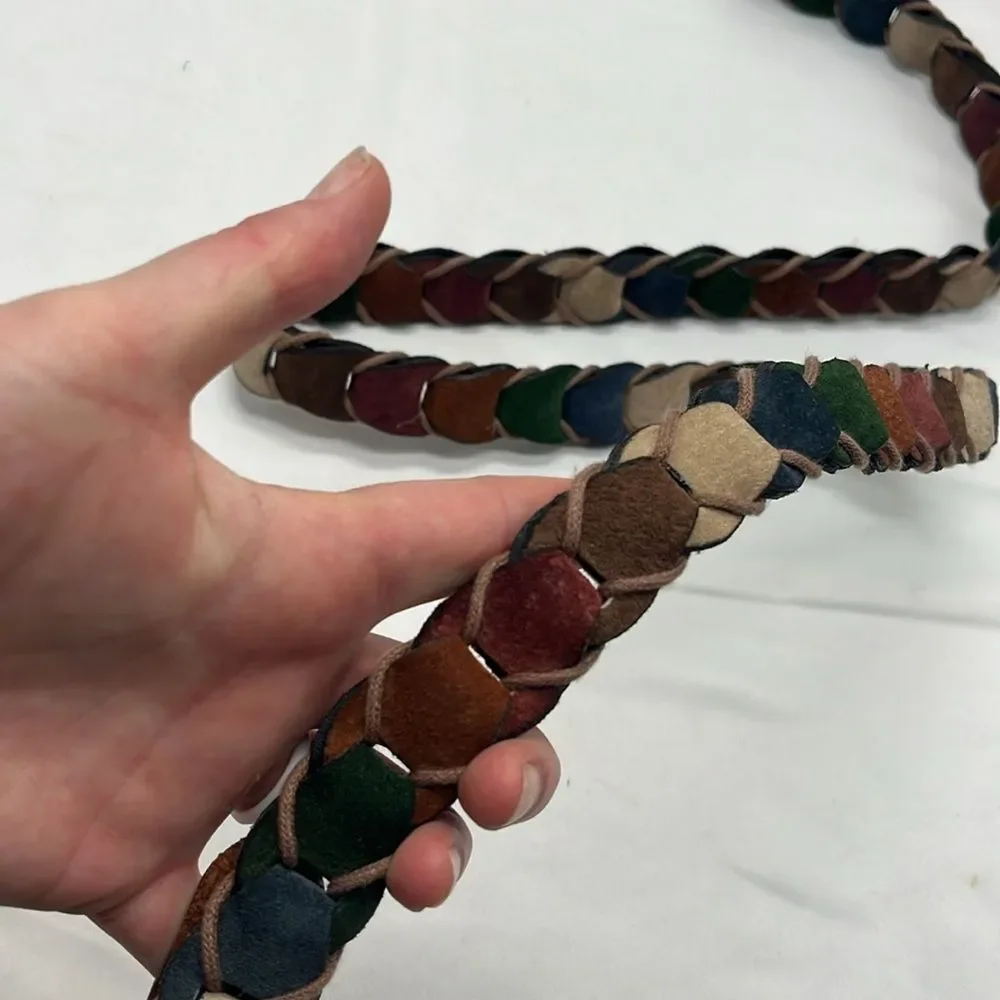 St. Johns Bay Multicolored Braided Suede Belt